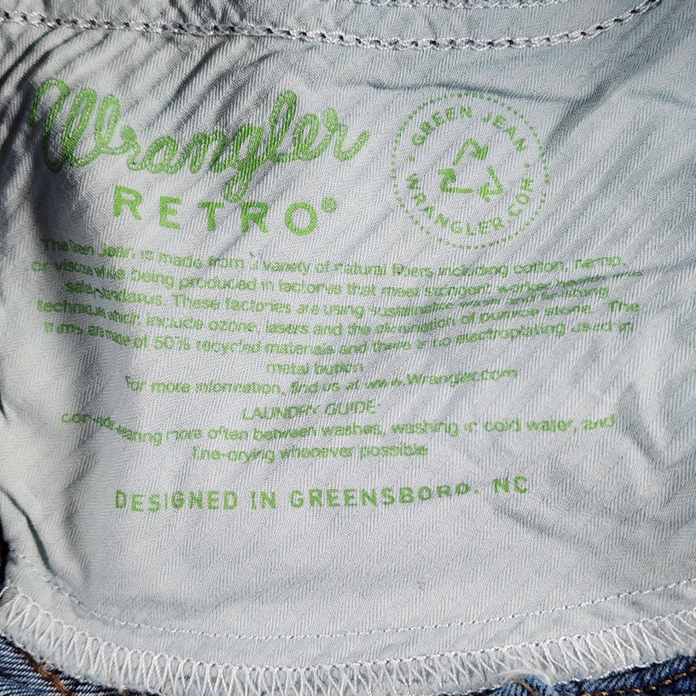 Wrangler Retro Green Jean Womens 32x34 Blue High Rise Flare Leg Denim Jeans - Picture 6 of 11